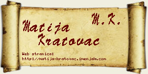 Matija Kratovac vizit kartica